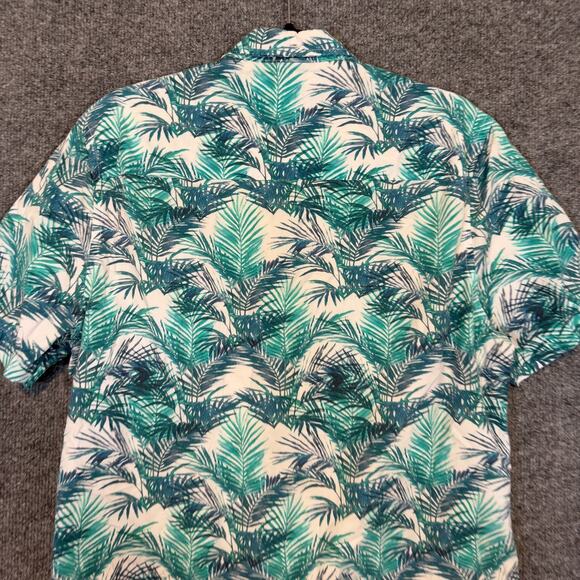 The Nutter Shirt Mens Medium Blue Short Sleeve Button Down Beachy Palm Hawaiian - Picture 4 of 7